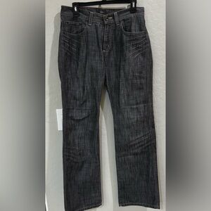 Vintage MEXX Baggy Slub Skater Jeans 32x34 Y2K Crosshatch Denim 3D Whiskering